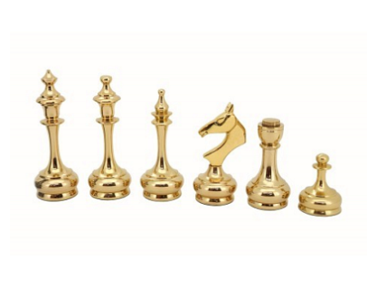 Dal Rossi Italy Chess Pieces: Brass Cap Staunton - Image 2