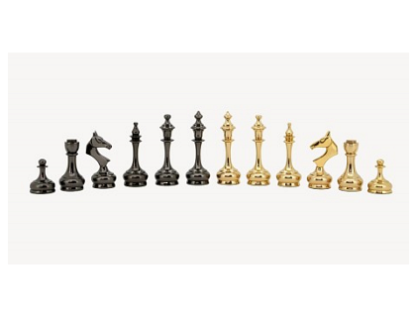 Dal Rossi Italy Chess Pieces: Brass Cap Staunton - Image 3