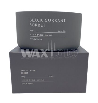 Soy Wax Candle in Slate Vessel : Black Currant Sorbet, 400g - Image 2