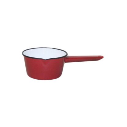 Falcon Enamel Milk Pan, Red, 14cm - Image 2