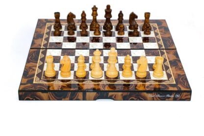 Dal Rossi Italy Chess Set - Folding, Mosaic Finish, 40cm - Image 2