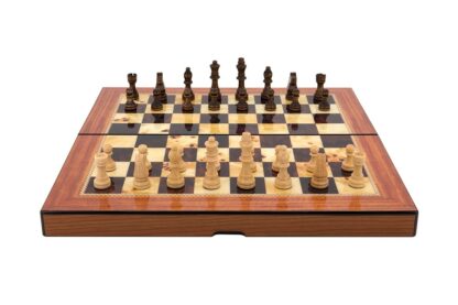 Dal Rossi Italy Chess Set - Folding, Walnut Shiny Finish, 40cm - Image 2