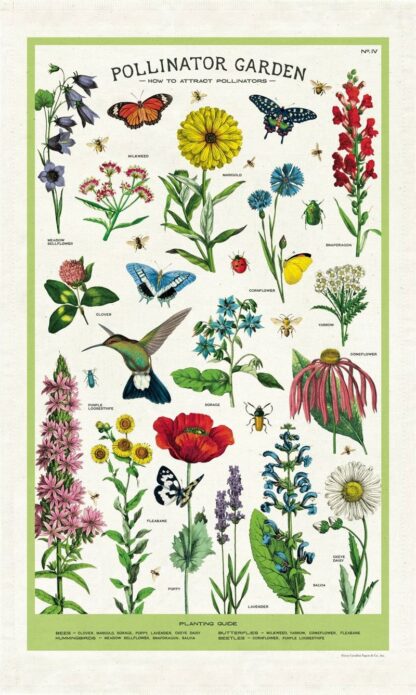 Cavallini & Co Vintage Tea Towel: Pollinator Garden - Image 2