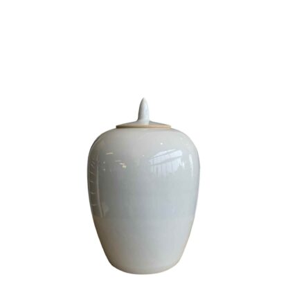 Porcelain Pot with Lid, Small, White - Image 2