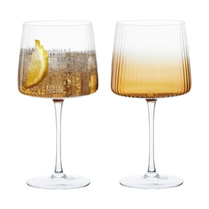 Anton Studio Empire Gin Glasses, Amber, Set of 2 - Image 3