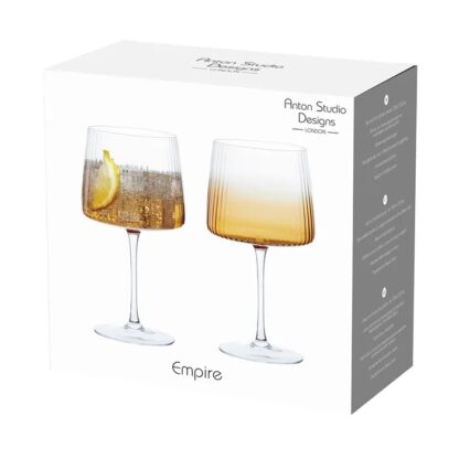 Anton Studio Empire Gin Glasses, Amber, Set of 2 - Image 2