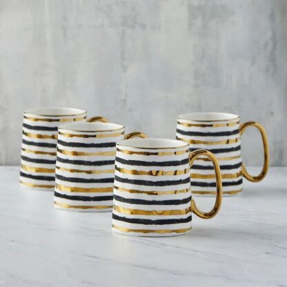 BIA Mugs, Parallel Gold, Set of 4 - Image 3