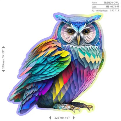 Wooden City Wooden Puzzle: Trendy Owl, 150pc - Image 9