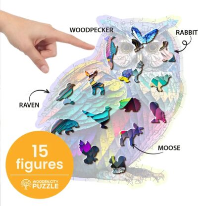 Wooden City Wooden Puzzle: Trendy Owl, 150pc - Image 3