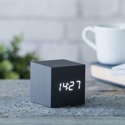 Gingko Cube Click Clock, Black with White LED - Image 4