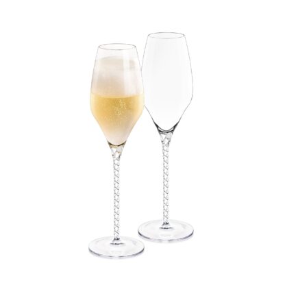 Wilmax Crystalline Champagne Flute, Julia, 300ml, Set of 2 - Image 3