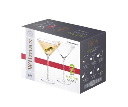 Wilmax Crystalline Martini Glass, Julia, 200ml, Set of 2 - Image 3