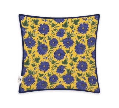 Museums & Galleries Cushion, Blue Flowers, 45cm - Image 2