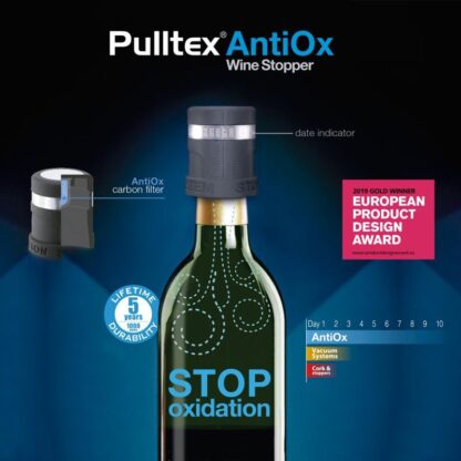 Pulltex AntiOx Wine Stopper, Blue - Image 2